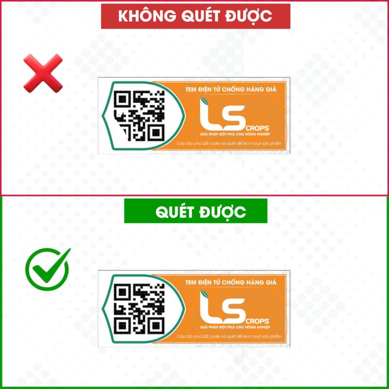 Quét mã QR trên tem chống hàng giả ls trong môi trường có đủ ánh sáng